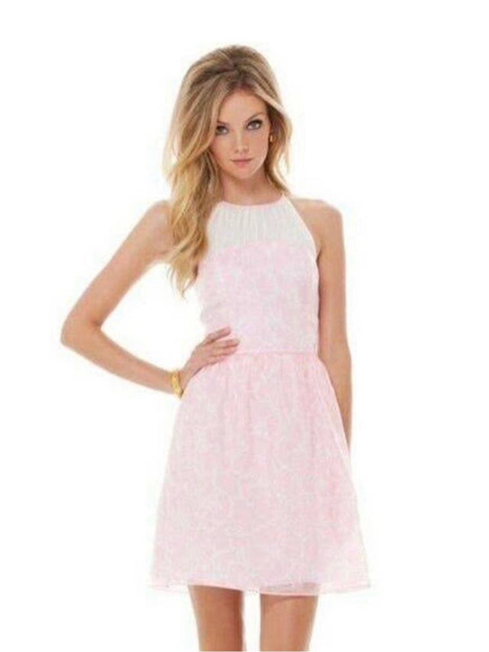 Lilly Pulitzer Kailey “Rosy Posie” Halter Mini Dress